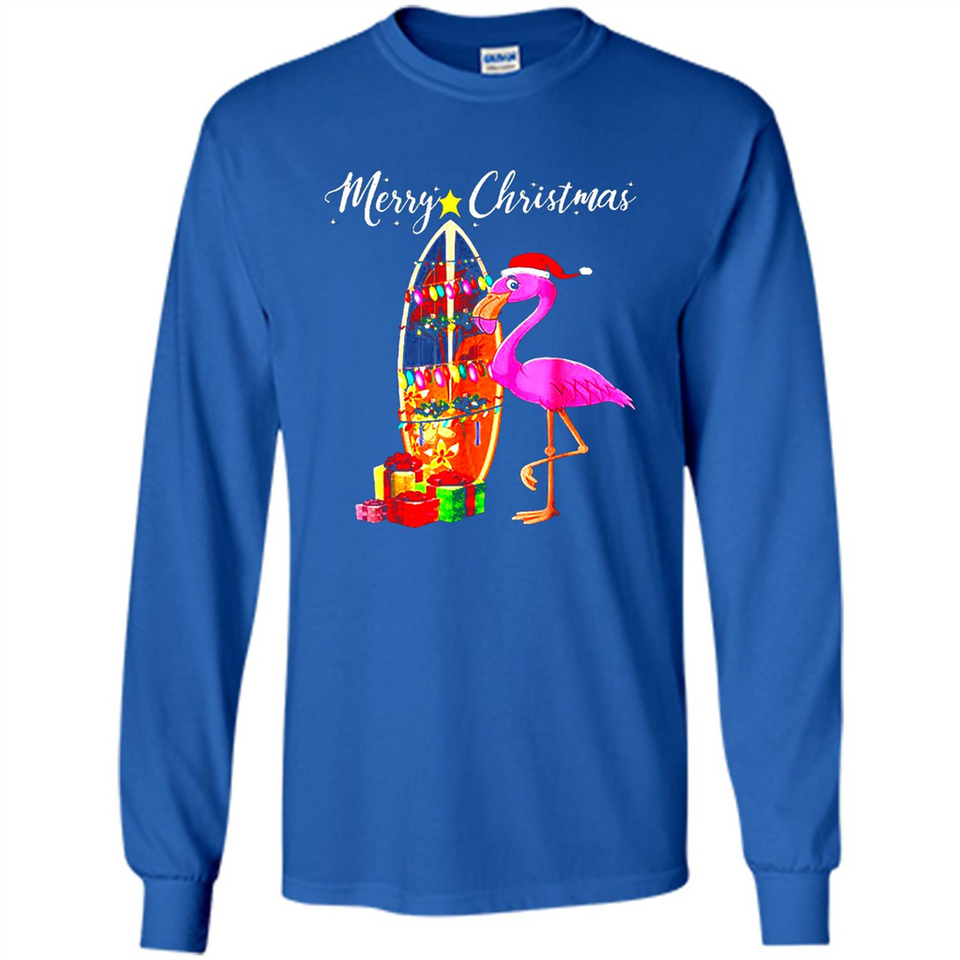 Flamingo Christmas Shirt, Merry Christmas Shirt , Flamingo - Long Sleeve T-Shirt
