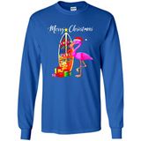 Flamingo Christmas Shirt, Merry Christmas Shirt , Flamingo - Long Sleeve T-Shirt