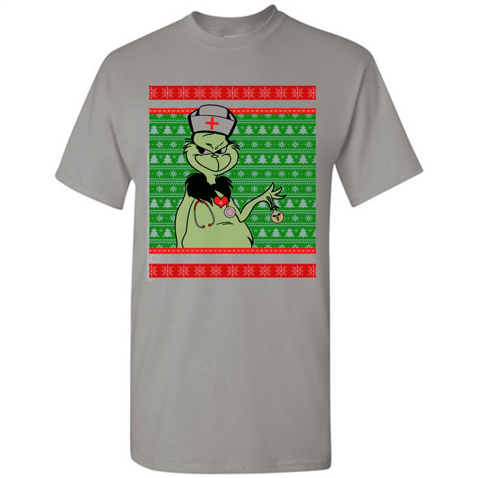 Grinch Nurse Ugly Christmas Sporty T-Shirt PINGPONG - Shirt