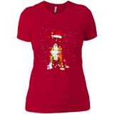 Christmas Lights Boxer Dog Funny Xmas Sweatshirt - Ladies' Boyfriend T-Shirt