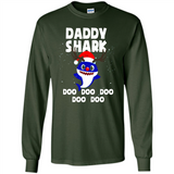 Daddy Shark Costume Reindeer Funny Christmas T-Shirt - Long Sleeve T-Shirt