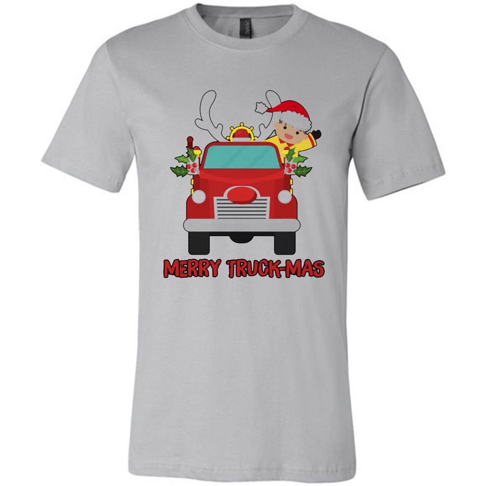 Merry Truck-Mas Christmas Fire Truck Cute Reindeer Sporty - Canvas Unisex T-Shirt