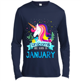 Unicorns are born in January Birthday Rainbow Gift Custom Ultra Cotton