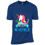 Unicorns are born in November Birthday Rainbow Gift Ladies Custom