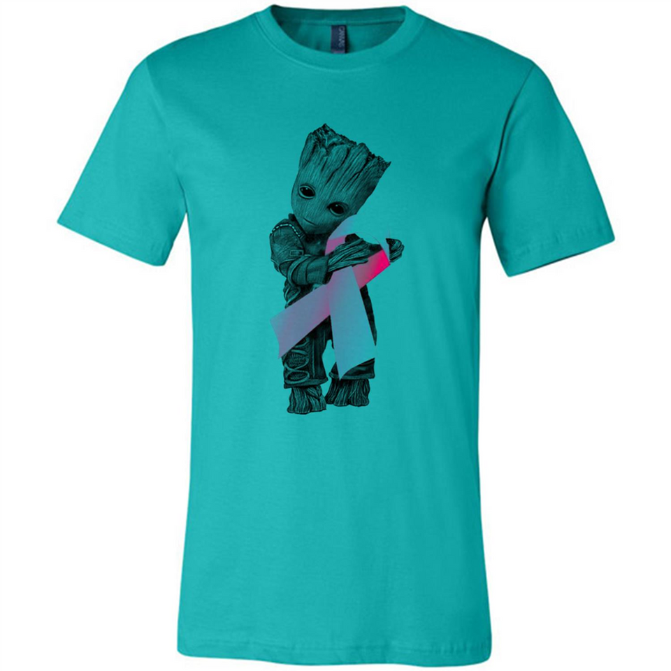 Groot Hug Breast Cancer - Canvas Unisex T-Shirt