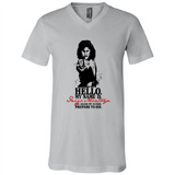 Hello My Name Is Inigo Montoya You Killed My Father Prepare To Die MERCHCUTE - Canvas Unisex V-Neck