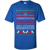 Funny Farmers Gift Ugly Santa Claus Horsepower - Shirt