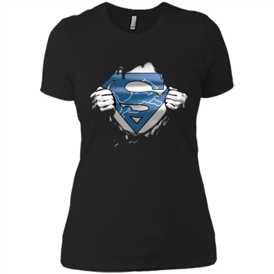 Detroit Lions And Superman Fans - Ladies' Boyfriend T-Shirt