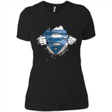 Detroit Lions And Superman Fans - Ladies' Boyfriend T-Shirt