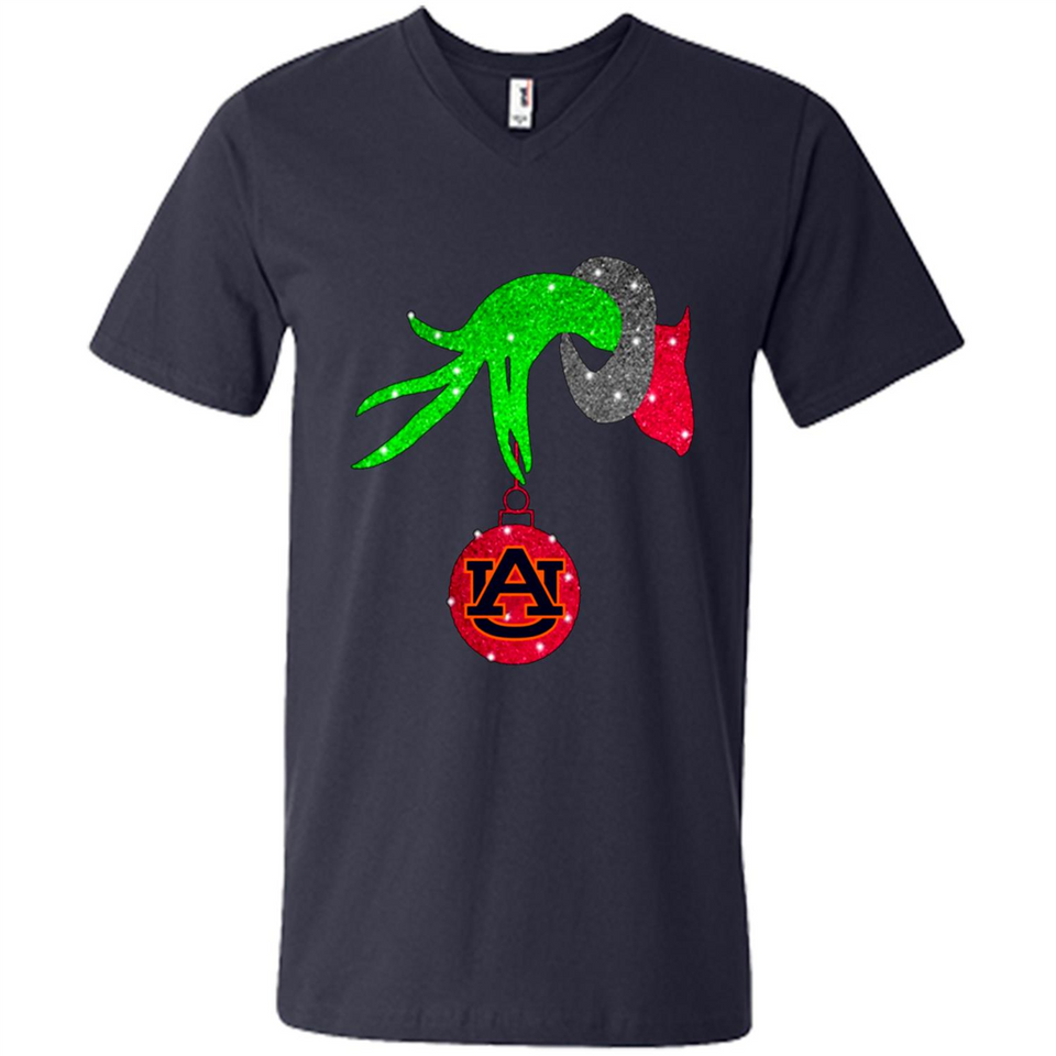 GRINCH HAND HOLDING AUBURN TIGERS GLITTER CHRISTMAS PINGPONG