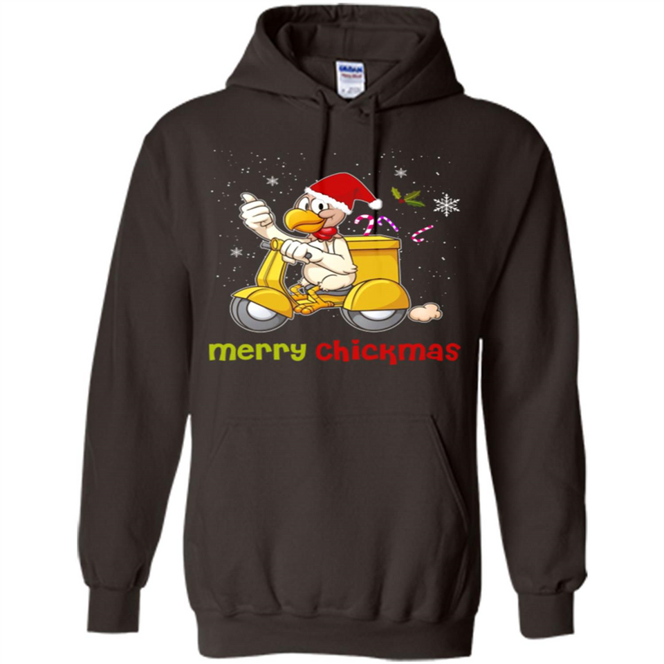 Funny Santa Christmas Chicken Shirt - Merry Chickmas - Hoodie