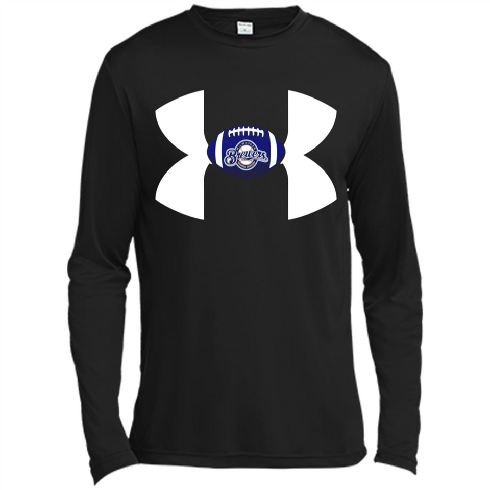 Milwaukee Brewers Under Armour Logo - Canvas Long Sleeve T-Shirt