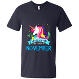 Unicorns are born in November Birthday Rainbow Gift Ladies Custom