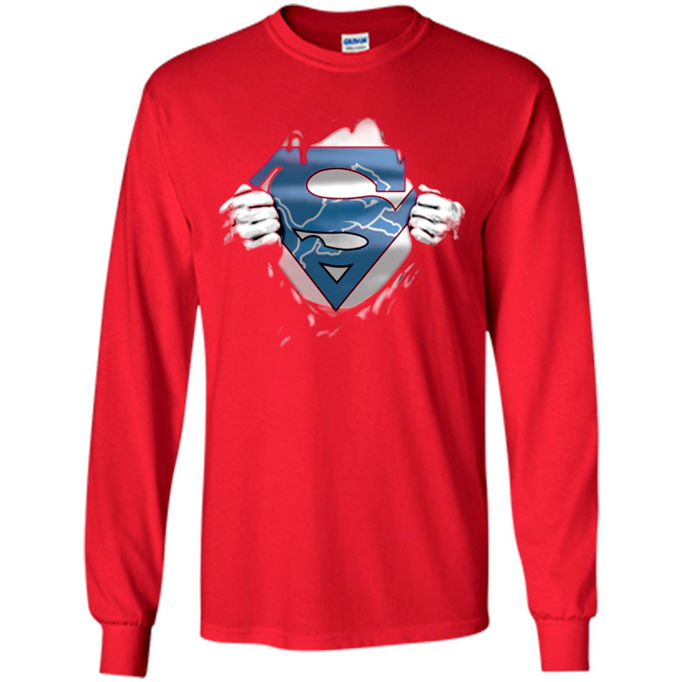 Detroit Lions And Superman Fans - Long Sleeve T-Shirt