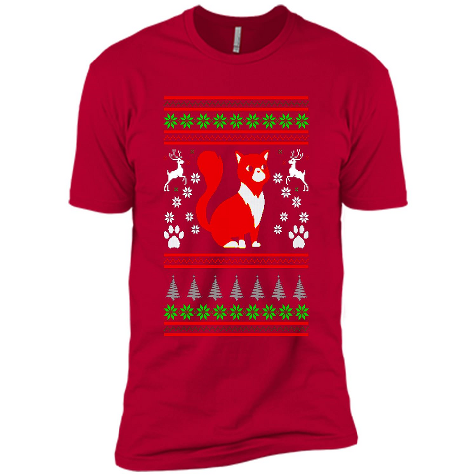 Christmas Ugly Sweater CUTE CATS UGLY CHRISTMAS SWEATERS - Premium Short Sleeve T-Shirt