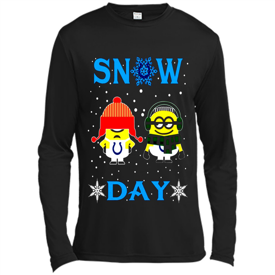 Snow Day Shirt For Indianapolis Colts Vs Minion Fans pingpong