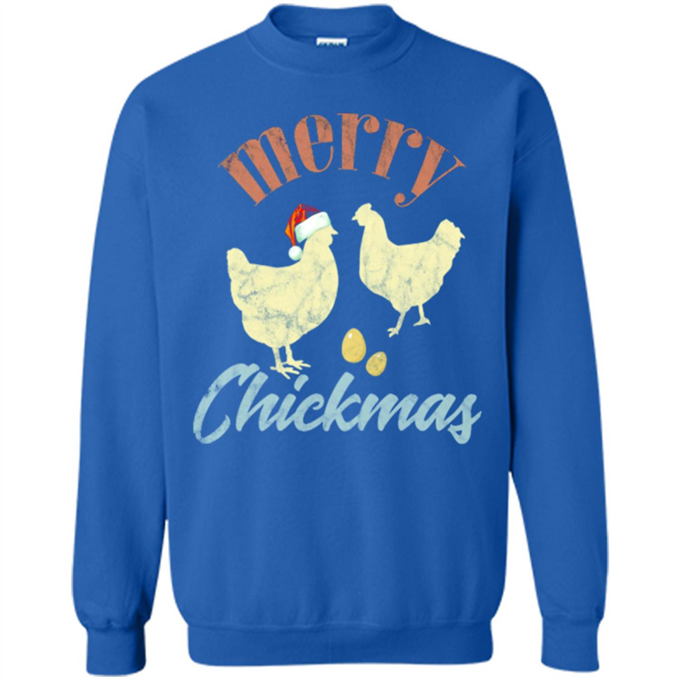Christmas Chicken Vintage Shirt Funny Santa Hen Farmer Lover - Sweatshirt