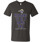 Reasons to be a Los Angeles Rams Fan Complete List on Back - Men's V-Neck