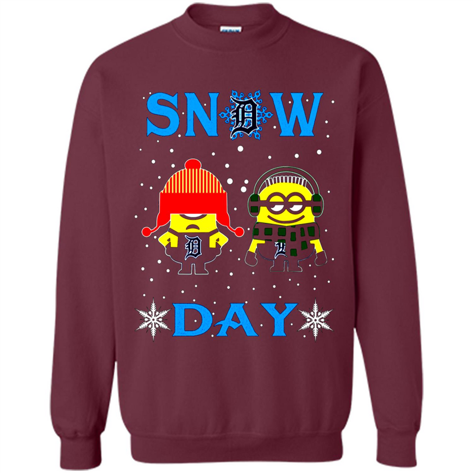 Snow Day Shirt For Detroit Tigers Vs Minion Fans pingpong