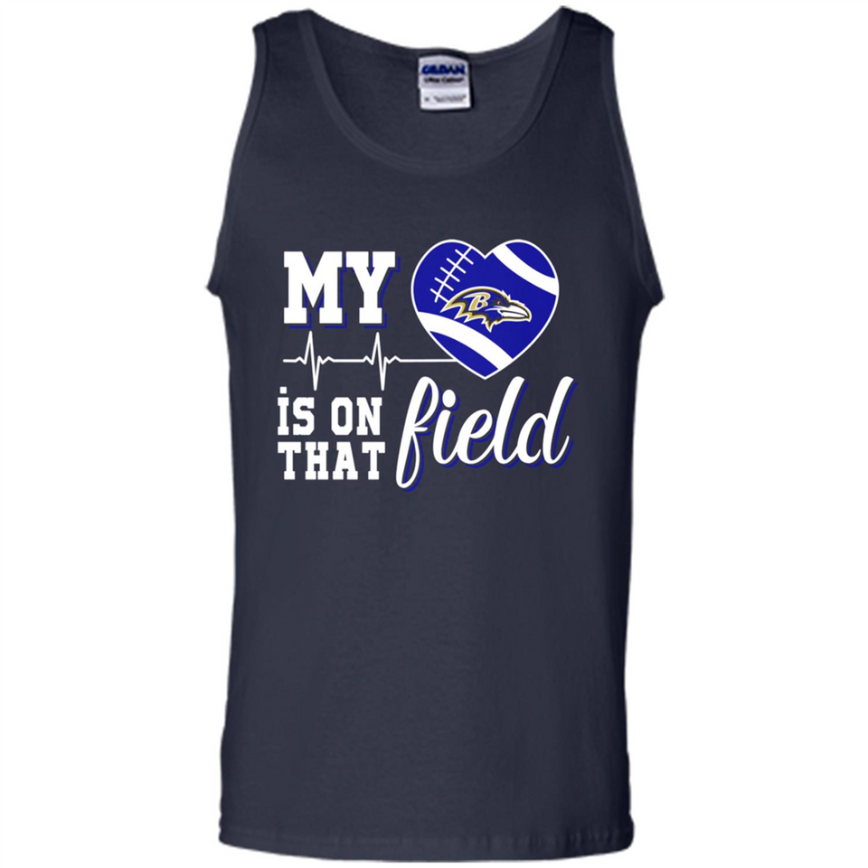 Baltimore Ravens Football My Heart is on that Field - Tank Top
