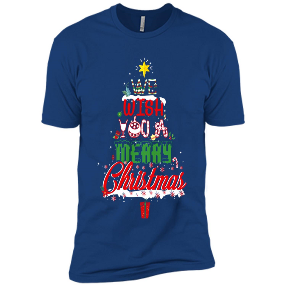 We Wish You A Merry Christmas Funny Pine Gift Sleeve - Premium Short Sleeve T-Shirt