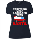 Delivering More Packages Than Santa Shirt - Postal Gift - Ladies' Boyfriend T-Shirt