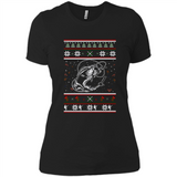Christmas Ugly Sweater Fishing Ugly Christmas Sweater - Ladies' Boyfriend T-Shirt