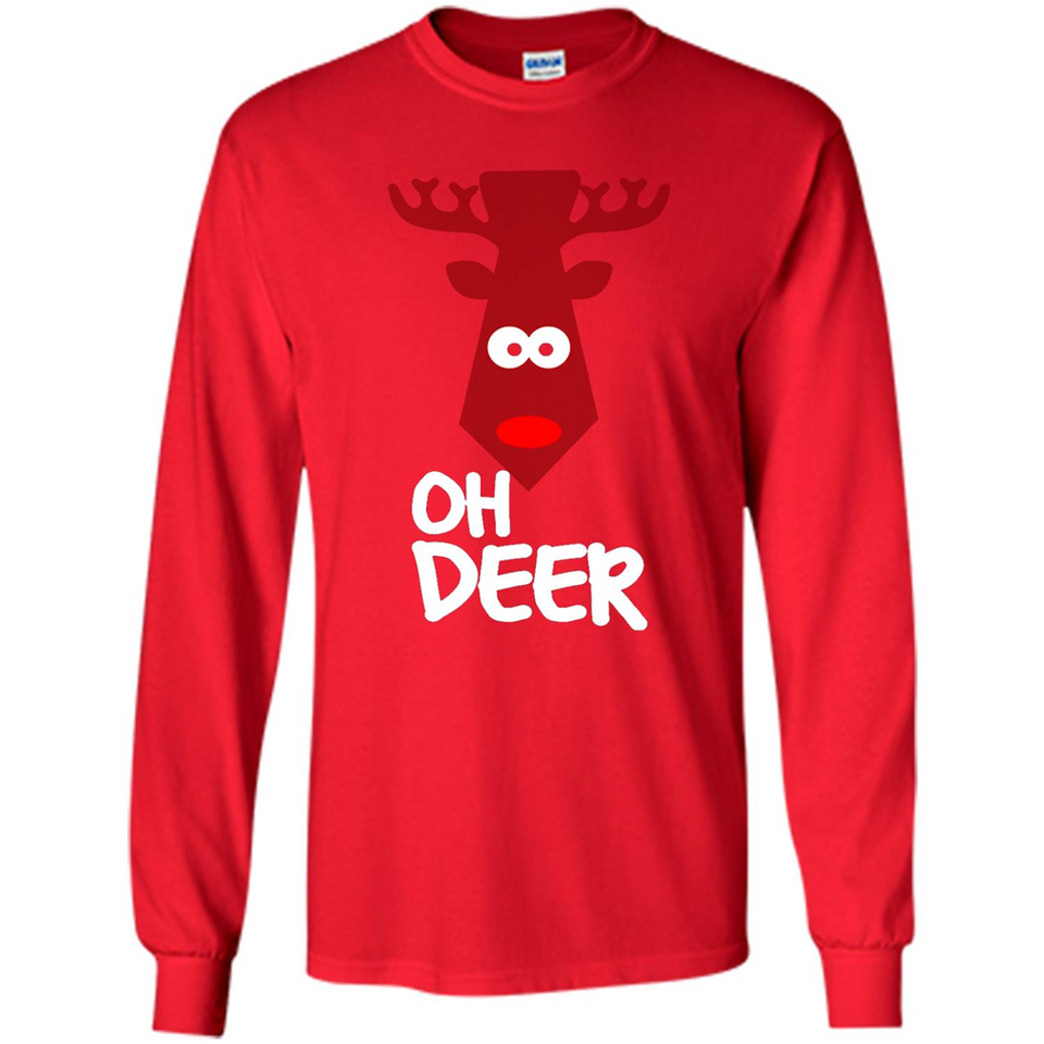Oh Deer Christmas Reindeer Black mugs PINGPONG - Long Sleeve T-Shirt
