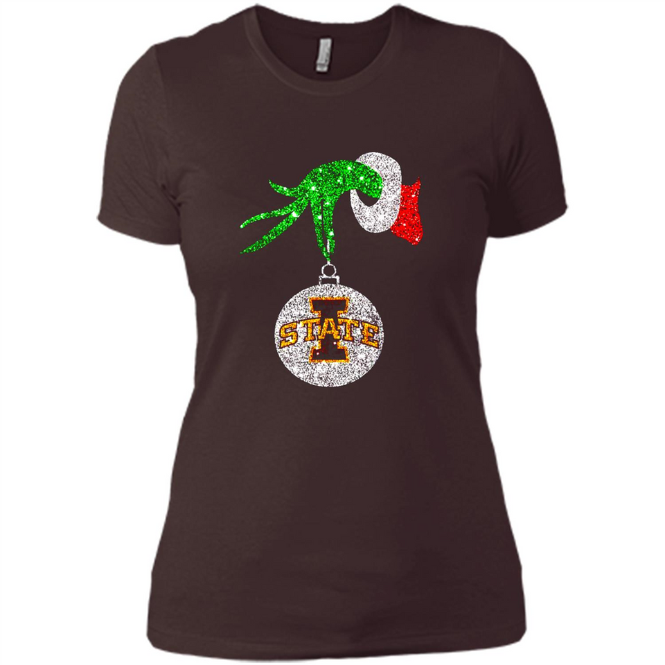 Amazing Iowa State Cyclones Glitter Grinch Monogram Ornament Christmas Gift - Ladies' Boyfriend T-Shirt