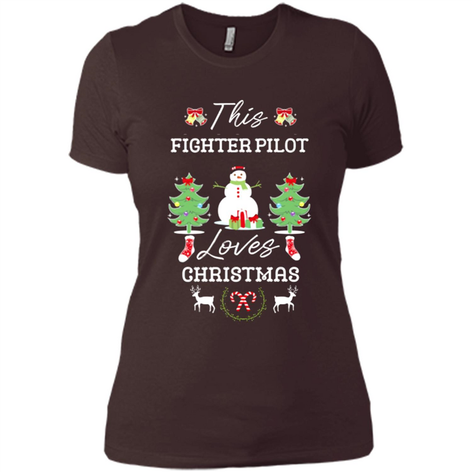 This Fighter Pilot Loves Christmas Tree Shirt with Snowman