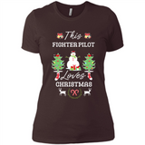 This Fighter Pilot Loves Christmas Tree Shirt with Snowman