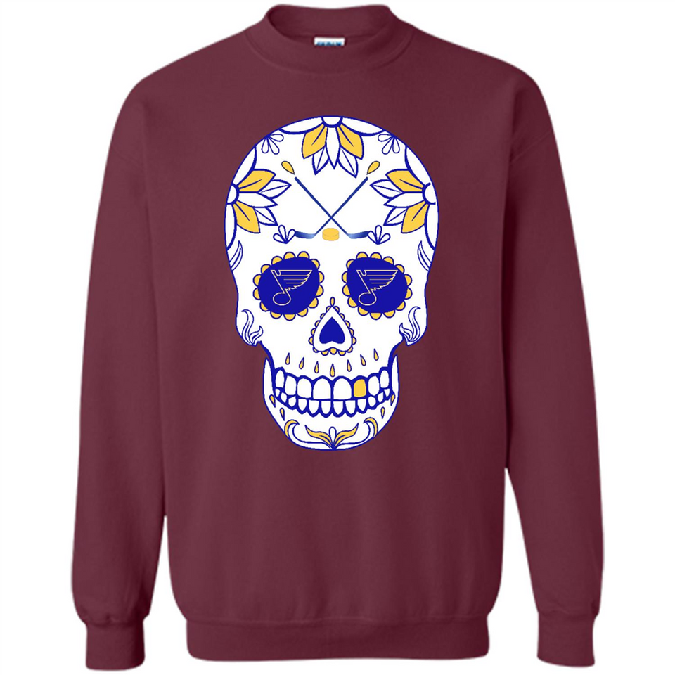 St. Louis Blues Hockey Sugar Skull Day of the Dead