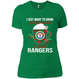 I Just Want To Drink Hot Chocolate & Watch Texas Rangers Ugly Christmas Sweater PINGPONG