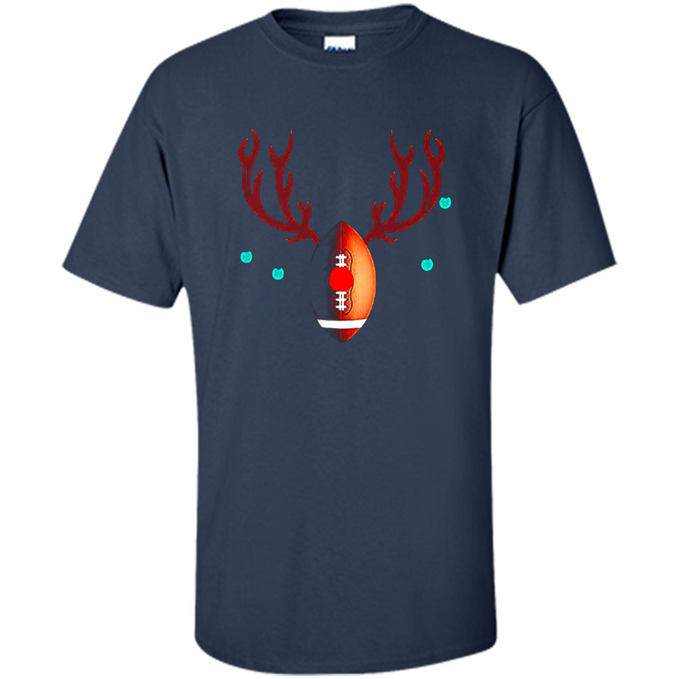 Football Christmas Shirt Reindeer Christmas Football Funny - Shirt