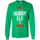 Hubby Elf Shirt - Family Matching Christmas Pajamas - Long Sleeve T-Shirt