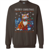 Christmas Ugly Sweater Cat With Christmas Meowy Chritstmas - Sweatshirt