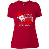 Dear Santa I Really Did Try To Be A Nice Soccer Mom Sweatshirt - Ladies' Boyfriend T-Shirt