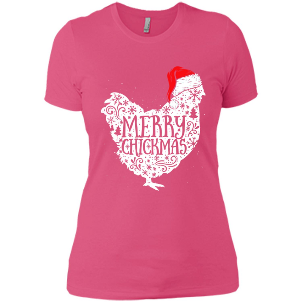 Chicken Christmas T Shirt Merry Chickmas Santa Claus Gifts - Ladies' Boyfriend T-Shirt