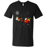 Christmas Unicorn Rudolph and Santa - Men's V-Neck