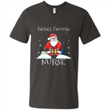 Funny Christmas Nurse Shirt, Santa_s Favorite Nurse - Men's V-Neck