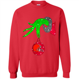 GRINCH HAND HOLDING CLEVELAND BROWNS GLITTER CHRISTMAS PINGPONG