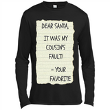 Dear Santa It Was My Cousin's Fault! Christmas - Canvas Long Sleeve T-Shirt