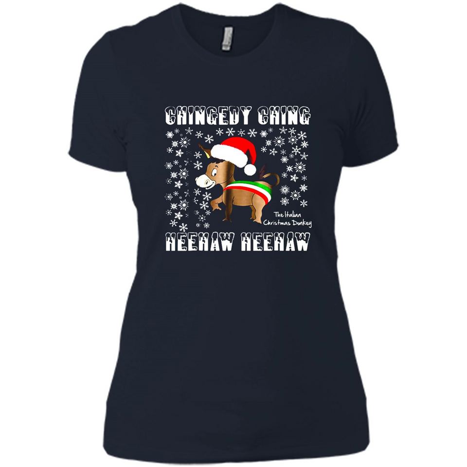 Amazing Dominick The Christmas Donkey-Italian Christmas Donkey - Ladies' Boyfriend T-Shirt