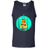 Funny Pizza Ugly Christmas Sweater Xmas Pizza Tree - Tank Top