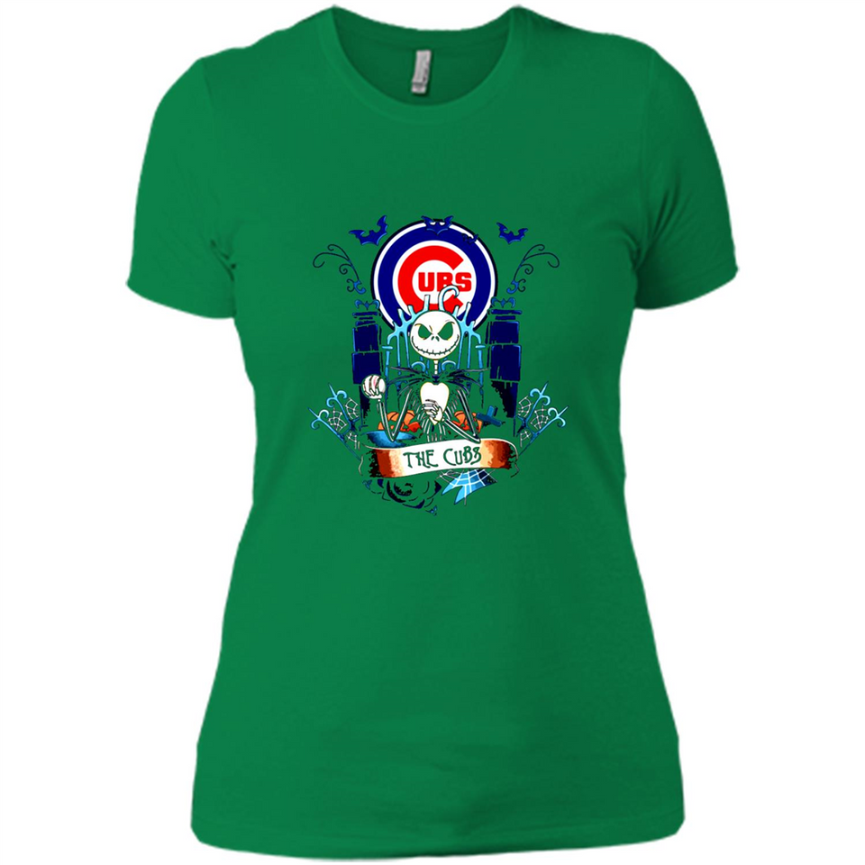 Chicago Cubs Halloween The Nightmare Before Christmas - Ladies' Boyfriend T-Shirt