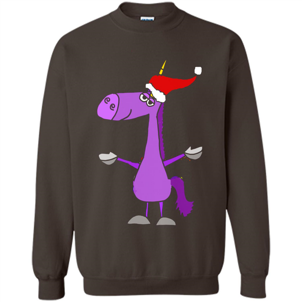 Funny Christmas Unicorn in Santa Hat - Sweatshirt