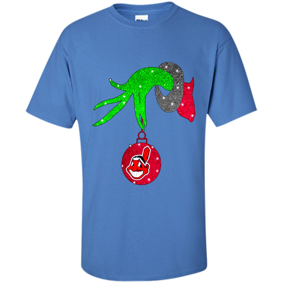 GRINCH HAND HOLDING CLEVELAND INDIANS GLITTER CHRISTMAS PINGPONG