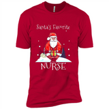 Funny Christmas Nurse Shirt, Santa_s Favorite Nurse - Premium Short Sleeve T-Shirt