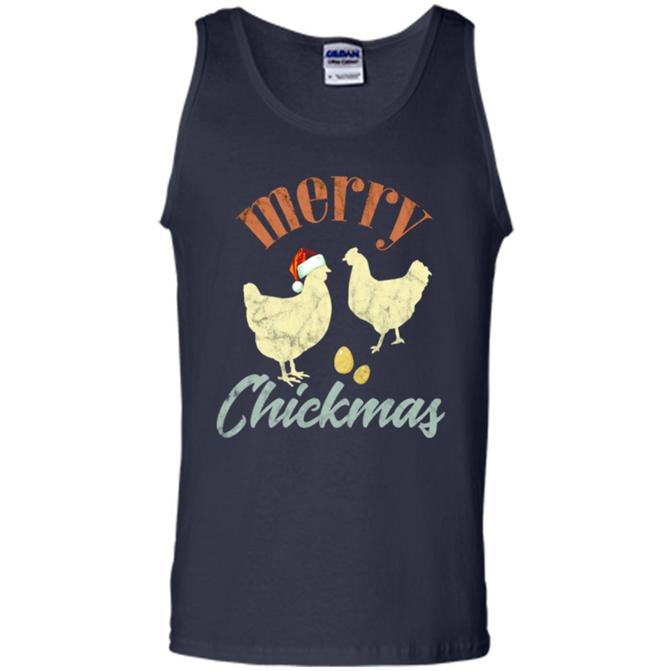 Christmas Chicken Vintage Shirt Funny Santa Hen Farmer Lover - Tank Top