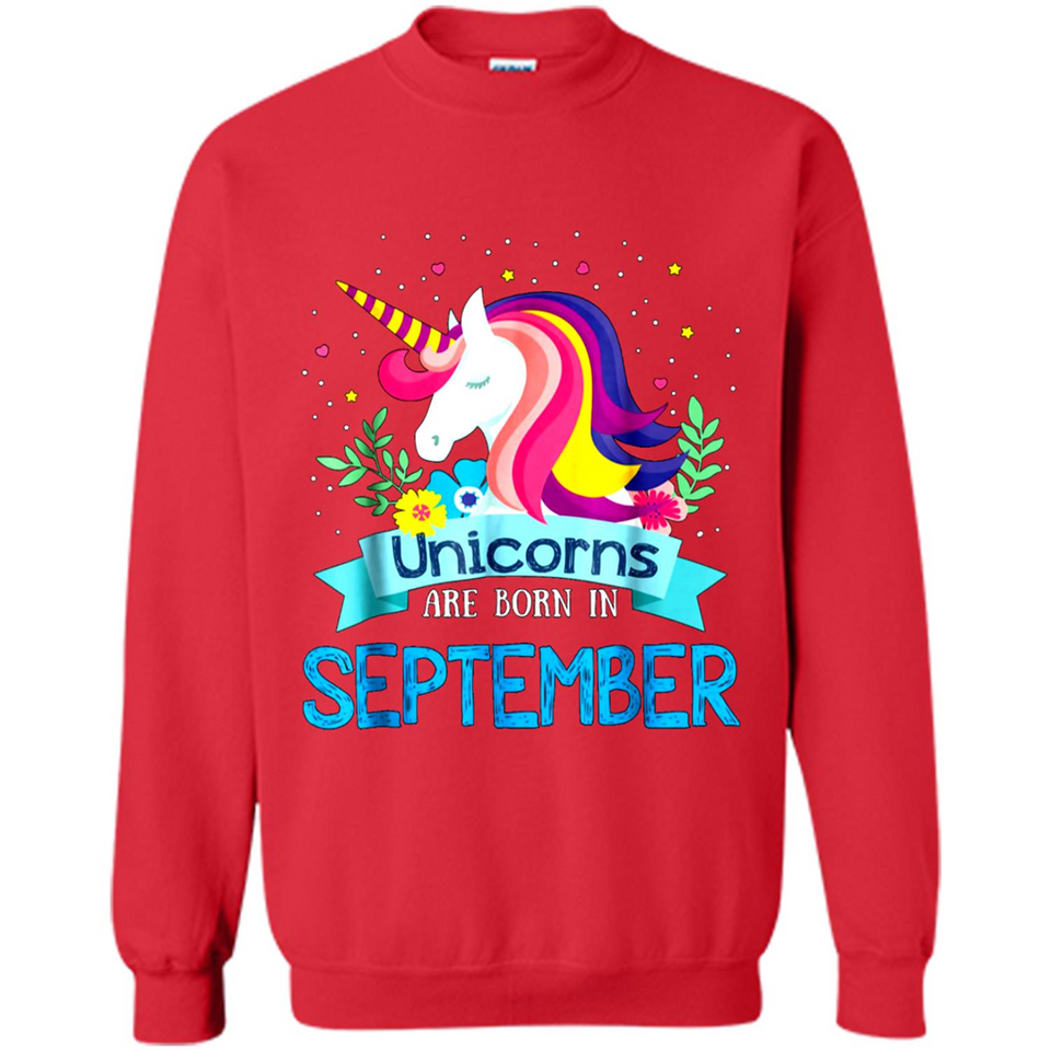 Unicorns are born in September Birthday Rainbow Gift Ladies Custom